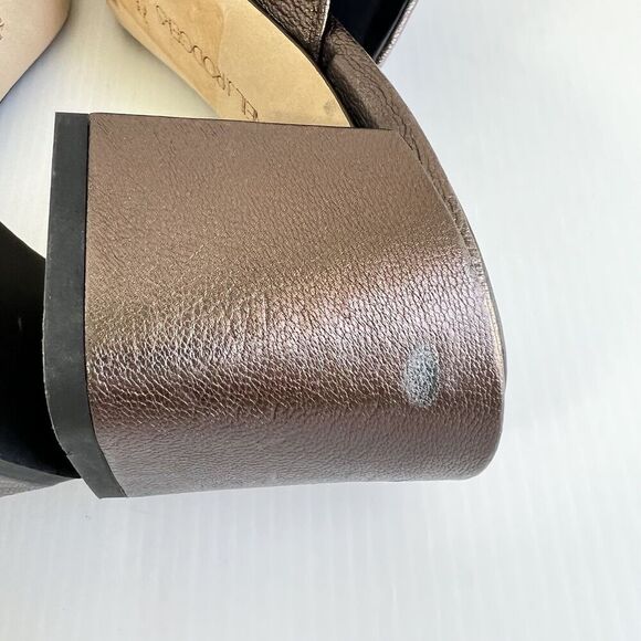 Neil J. Rodgers Copper Brown Mule Size 39.5 US 8.5 Gold Chain Slip On Made Italy - Picture 8 of 13